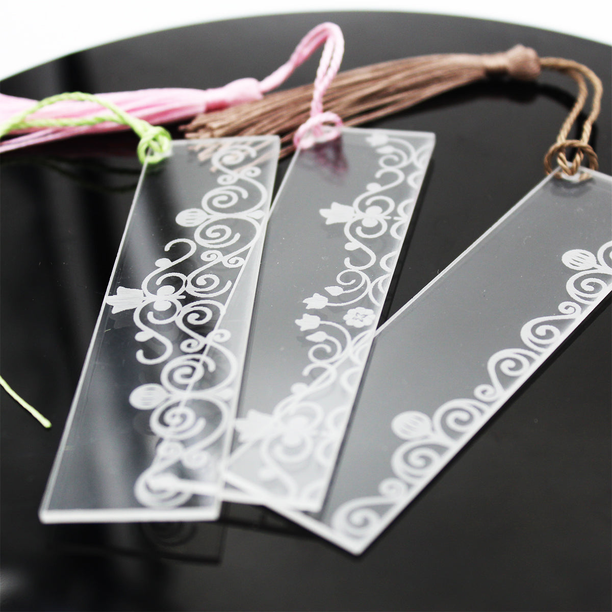 Acrylic Engraved Bookmark Tassel 3 pcs