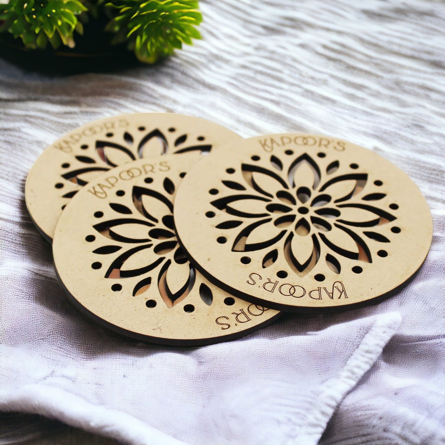 Personalized Floral Design Coaster (3 pcs)